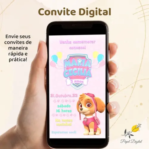 Convite Digital Patrulha Canina Modelo 9