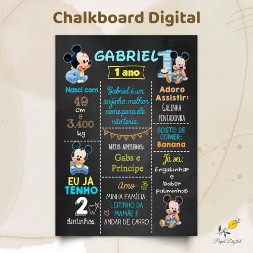 Chalkboard Digital Mickey Modelo 12