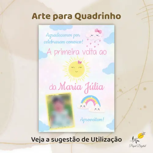 Arte para Quadrinho Raio de Sol - Arquivo Digital