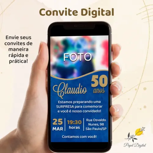 Convite Digital Aniversário Modelo 34