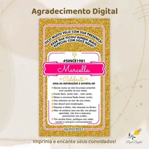 Agradecimento Aniversário Modelo 3