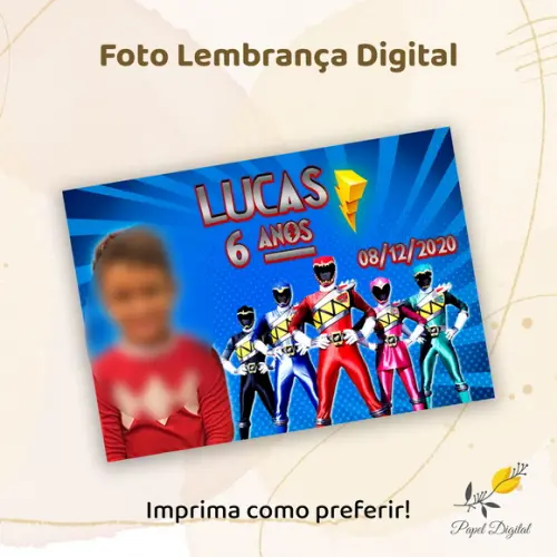 Foto Lembrança Digital Power Rangers