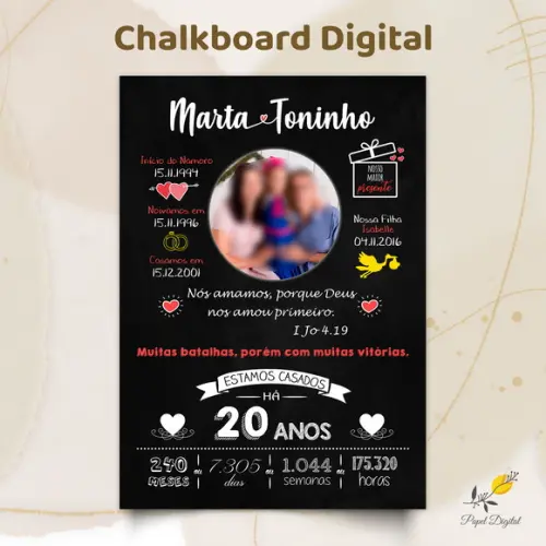 Chalkboard Digital Bodas Modelo 3