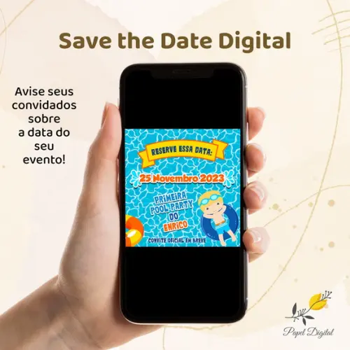 Save The Date Digital Festa na Piscina