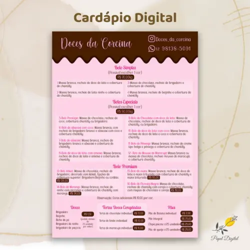 Cardápio Digital Modelo 24