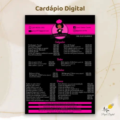 Cardápio Digital Modelo 23