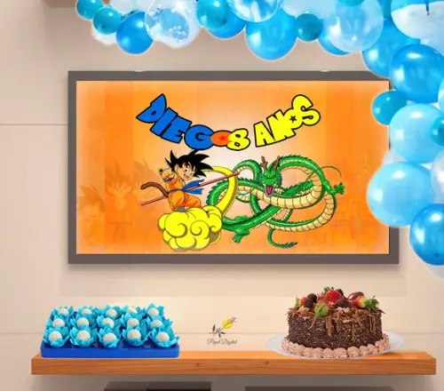 Arte Personalizada para TV - Festa no Rack Dragon Ball Z