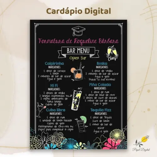 Cardápio Digital Drinks Modelo 2