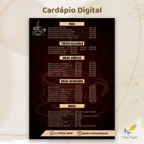 Cardápio Digital Modelo 21