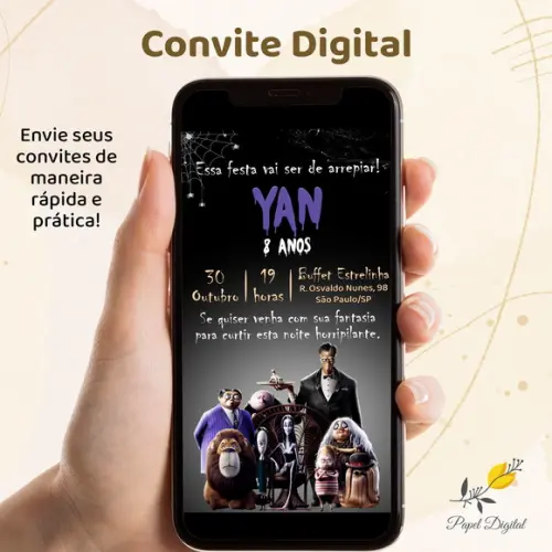 Convite Digital Família Addams