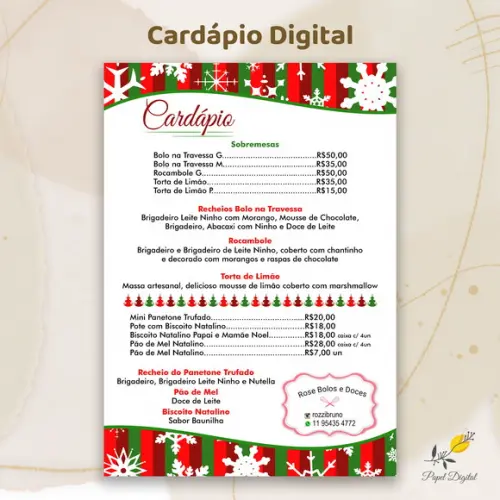 Cardápio Digital Natal Modelo 4