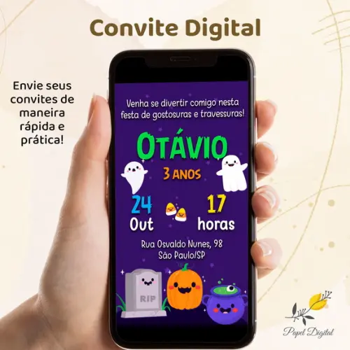 Convite Digital Halloween Modelo 2