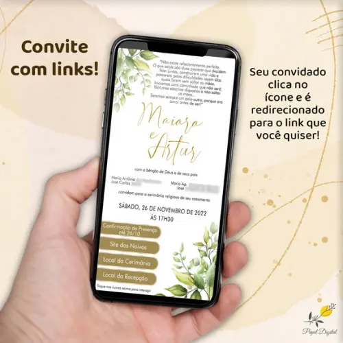 Convite Interativo Casamento Modelo 3