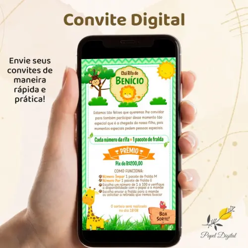 Convite Digital Safari Modelo 9