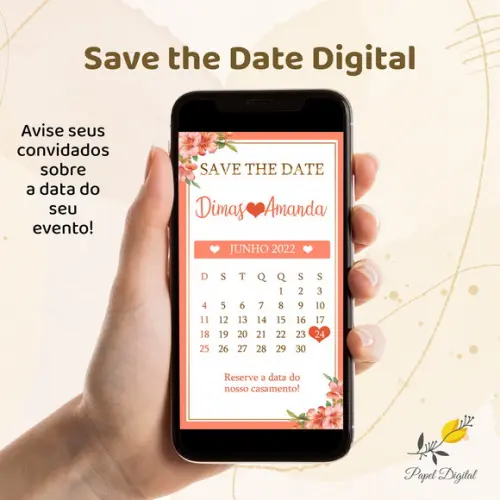 Save The Date Digital Casamento Modelo 6