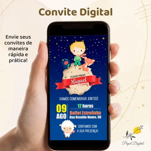 Convite Digital Pequeno Príncipe Modelo 3