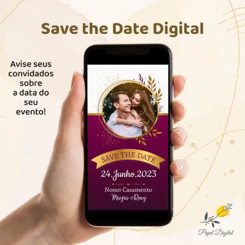 Save The Date Digital Casamento Modelo 4