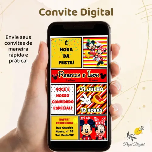 Convite Digital Mickey Modelo 11