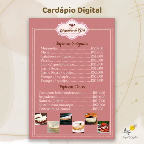 Cardápio Digital Modelo 19