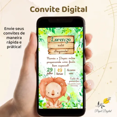 Convite Digital Safari Modelo 8