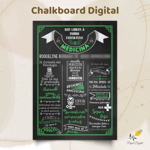 Chalkboard Digital Formatura Modelo 3