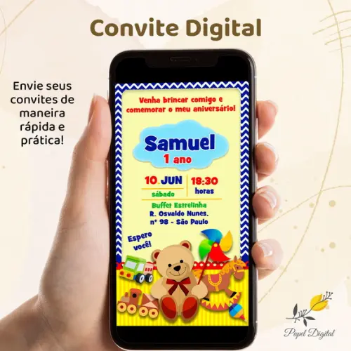 Convite Digital Brinquedos Modelo 5