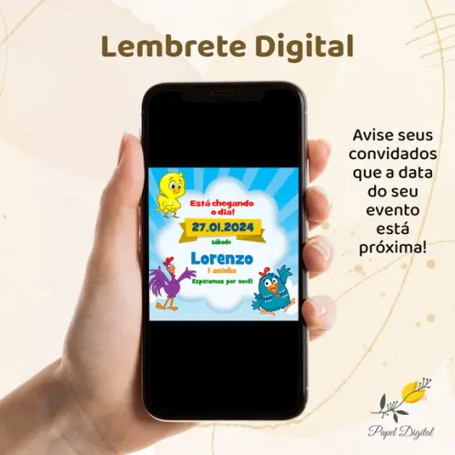 Lembrete Digital Galinha Pintadinha