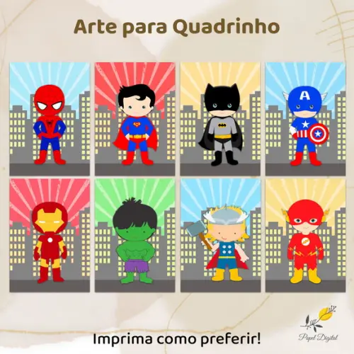 Kit Digital para Quadrinhos Super Heróis