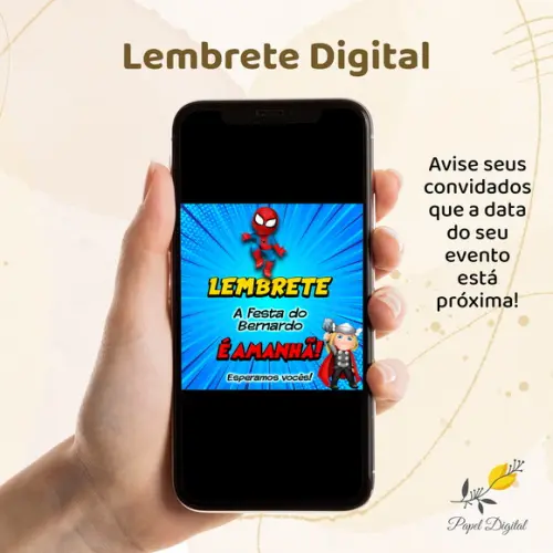 Lembrete Digital Vingadores - Modelo 1