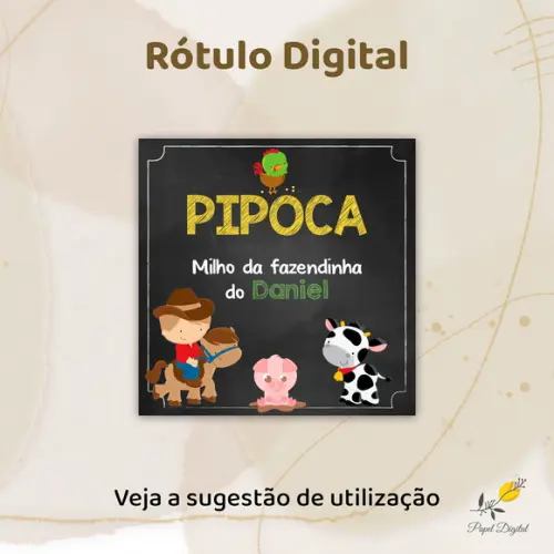 Rótulo para Pipoca - Arquivo Digital