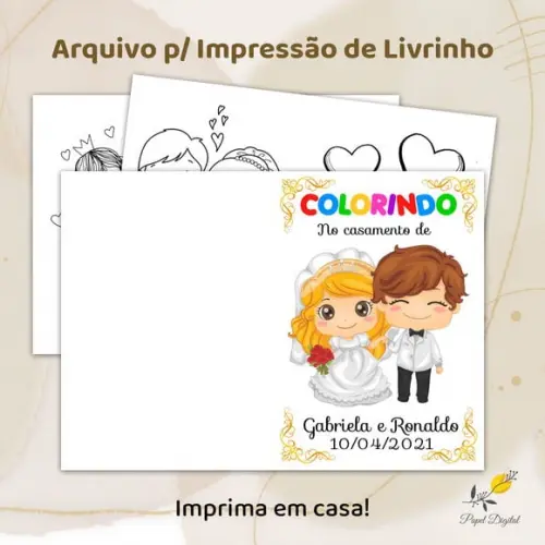 Livrinho para Colorir - Casamento (arquivo Digital)