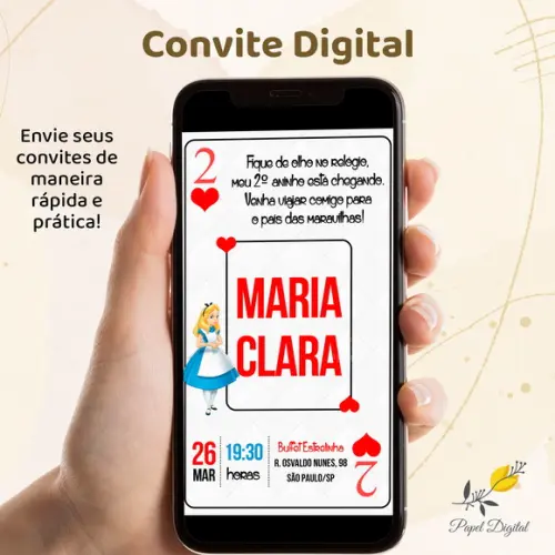 Convite Digital Alice Modelo 4