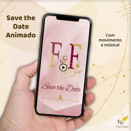 Save The Date Animado Casamento Modelo 2
