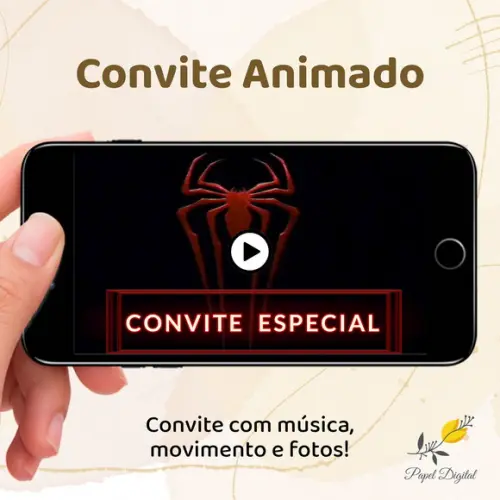 Convite Animado (vídeo) Homem Aranha