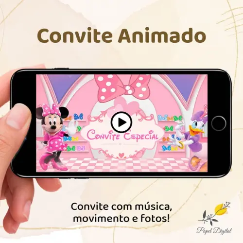 Convite Animado (vídeo) Loja de Laços da Minnie