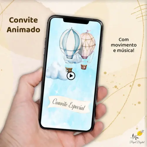 Convite Animado (vídeo) Balões