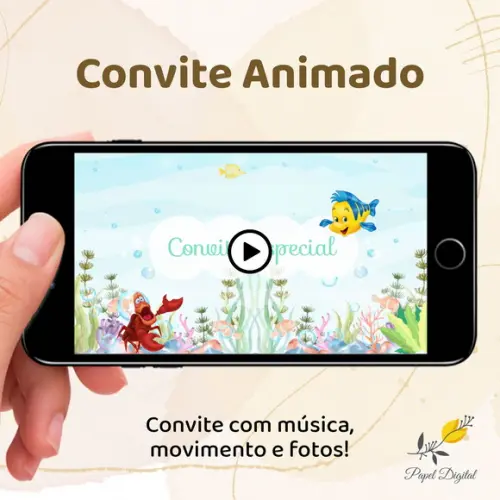 Convite Animado (vídeo) Pequena Sereia Candy