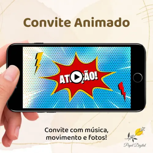 Convite Animado (vídeo) Mulher Maravilha
