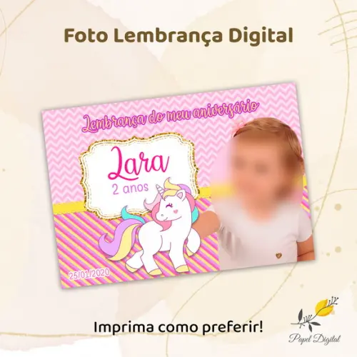 Foto Lembrança Digital Unicórnio Baby
