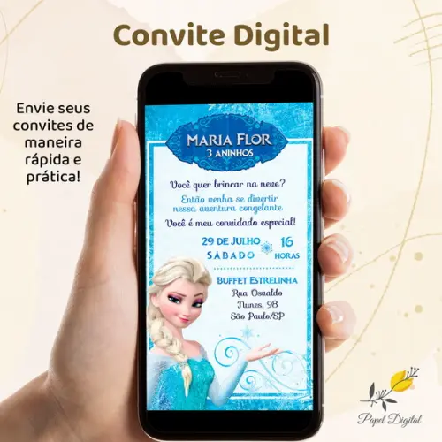 Convite Digital Frozen Modelo 5