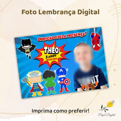 Foto Lembrança Digital Heróis Baby