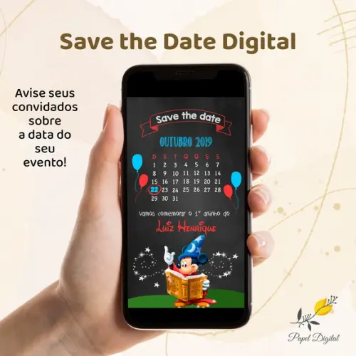 Save The Date Digital Mickey Modelo 6
