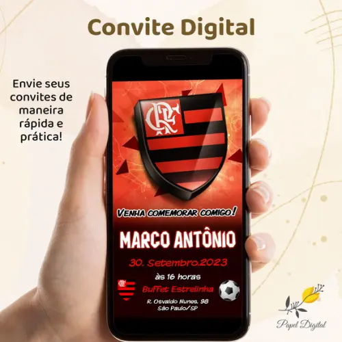 Convite Digital Flamengo Modelo 1
