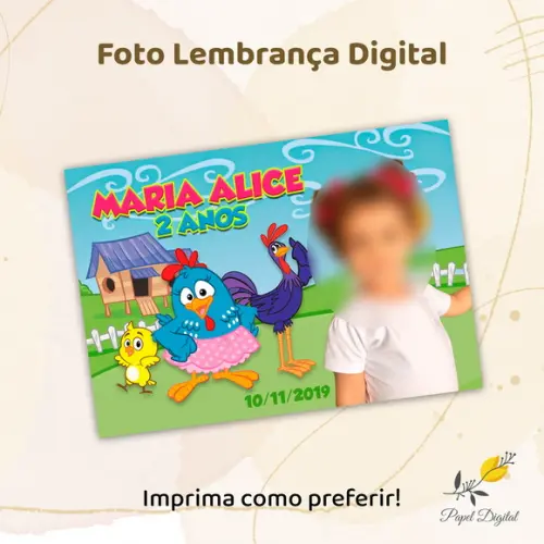 Foto Lembrança Digital Galinha Pintadinha Modelo 1