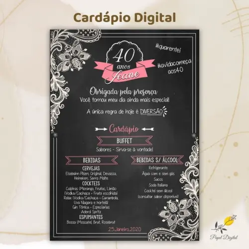 Cardápio Digital Festa Aniversário