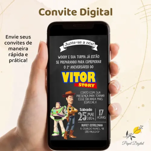 Convite Digital Toy Story Modelo 2