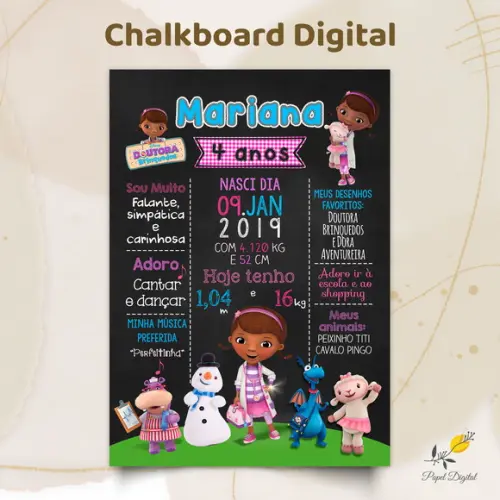 Chalkboard Digital Doutora Brinquedos Modelo 2