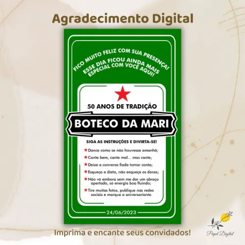 Agradecimento Digital Boteco