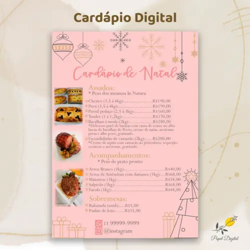 Cardápio Digital Natal Modelo 1