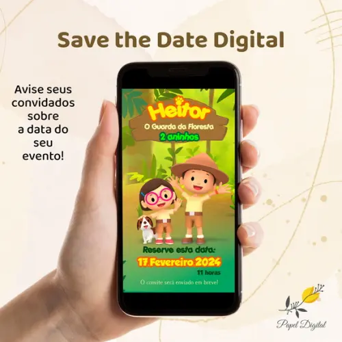 Save The Date Digital Leo e o Guarda da Floresta
